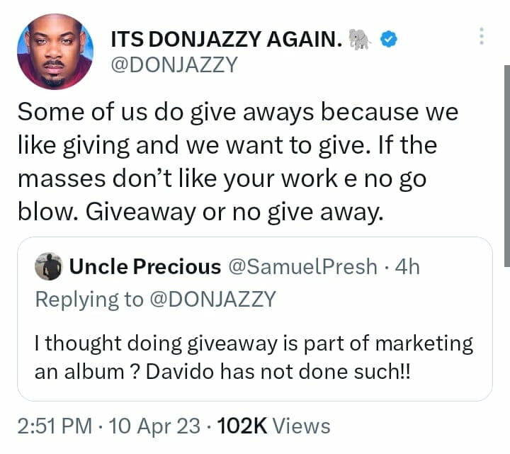 Don Jazzy sends message to artists