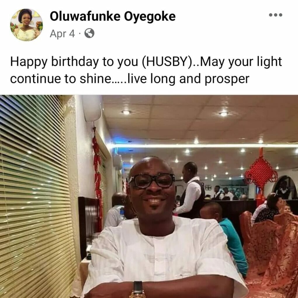 Photo by GISTLOVERSBLOG on April 20 2023. May be an image of 3 people people smiling candle and text that says Oluwafunke Oyegoke Apr 4 Happy birthday to you HUSBY.May your light continue to shi