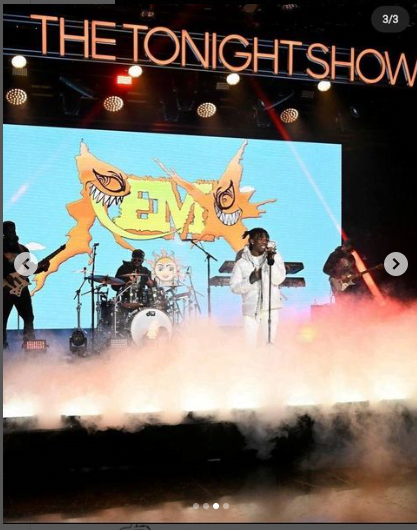 Rema thrills fans with electrifying performance of global hit 'Calm Down' on The Tonight Show 