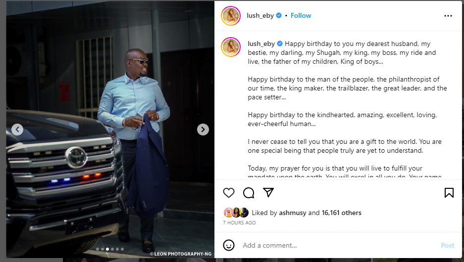 'You are one special being that people truly are yet to understand' Lush Ebi pours out her heart to husband, Obi Cubana on his birthday