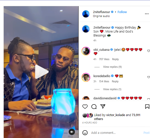 Flavour's emotional visit to visually impaired son on birthday brings fans to tears