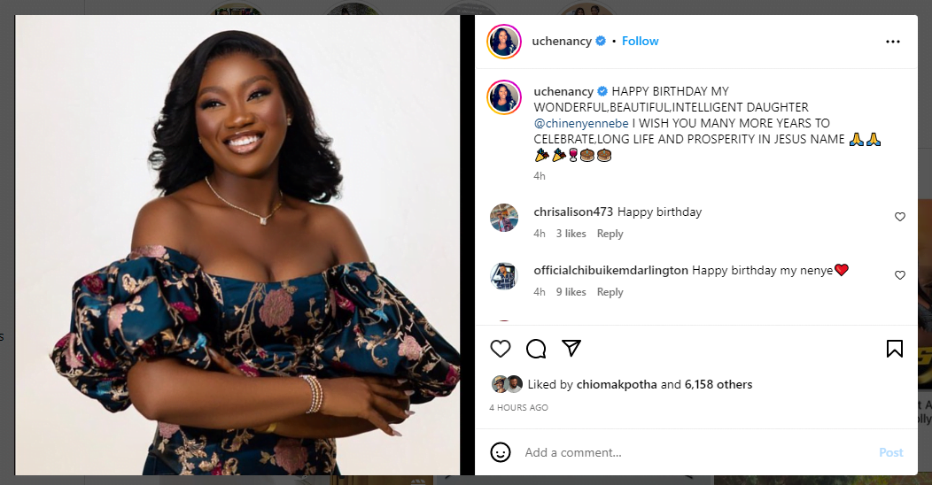 Uche Nancy hails daughter as she marks new age