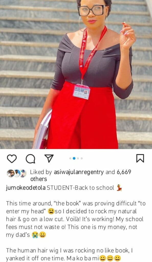 Jumoke Odetola returns to school