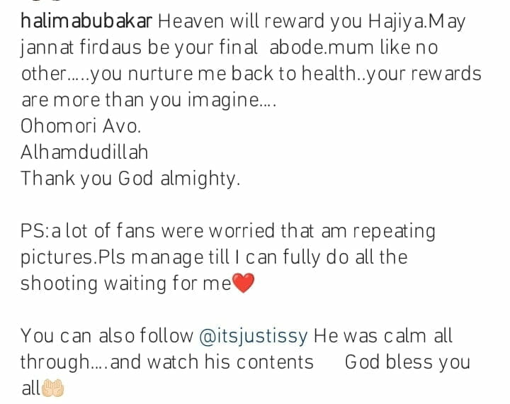Halima Abubakar pens appreciation post to her mother