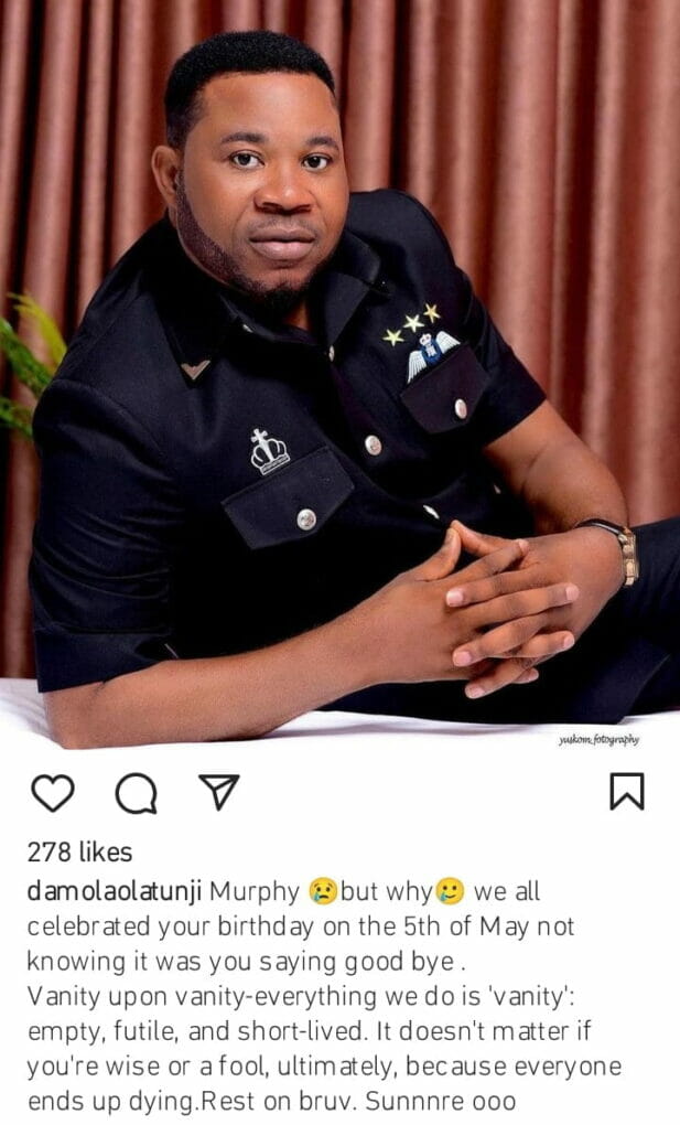 Yoruba stars mourn Murphy Afolabi