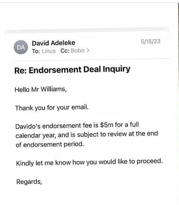 Davido demands $5million