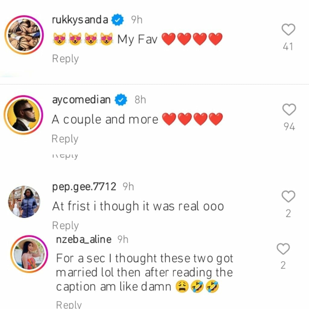 Fans react to Ramsey Nouah and Nadia Buari wedding photo