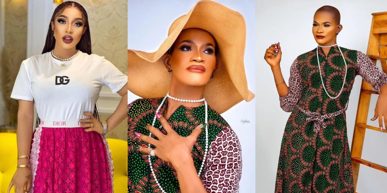 Tonto Dikeh reacts as Uche Maduagwu dresses as a lady