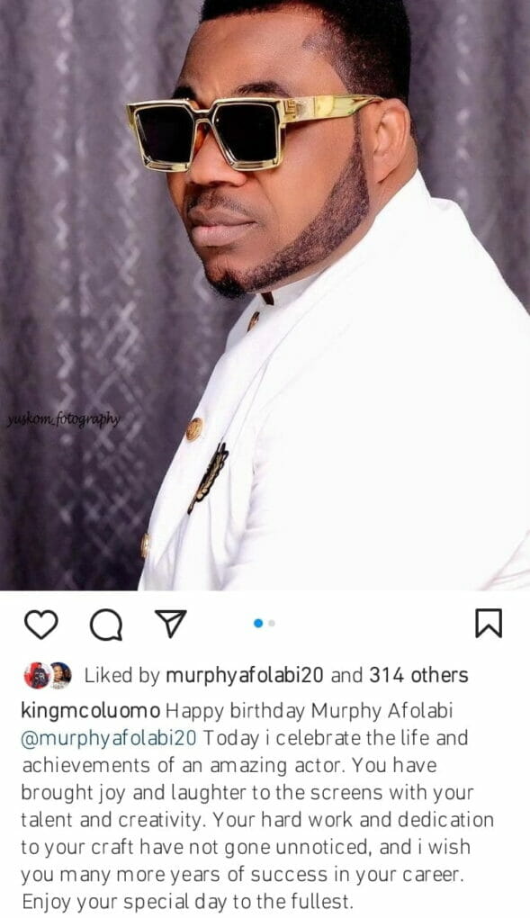 MC Oluomo celebrates Murphy Afolabi's birthday