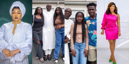 Mercy Aigbe speaks as husband hangs out with his kids