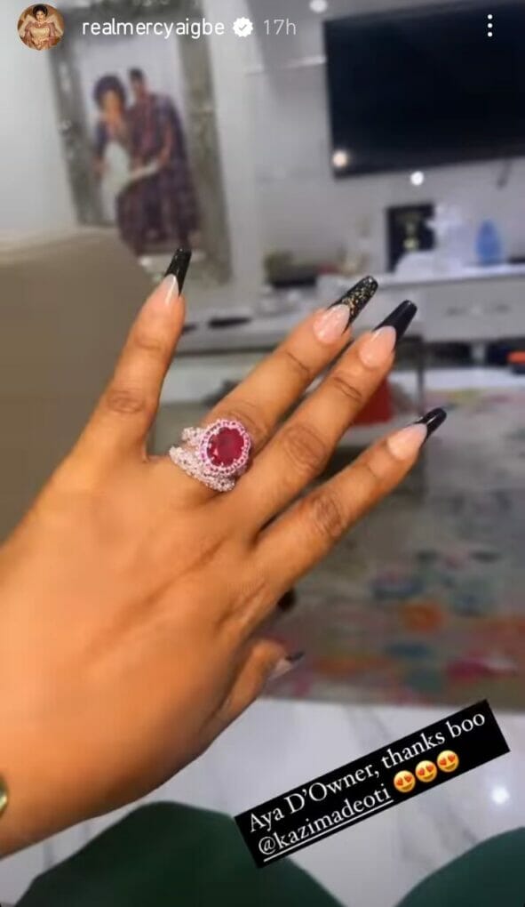 Mercy Aigbe new ring