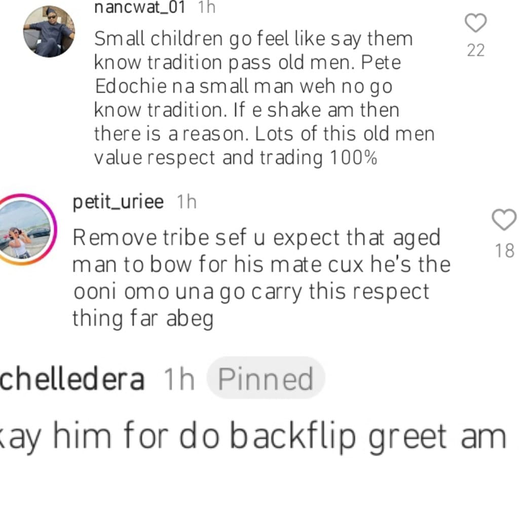 Twitter user calls out Pete Edochie for not bowing to Ooni