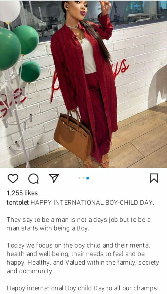 Tonto Dikeh celebrates son on Boy's Day