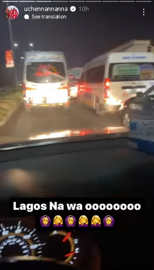 Uche Nnanna stuck in traffic