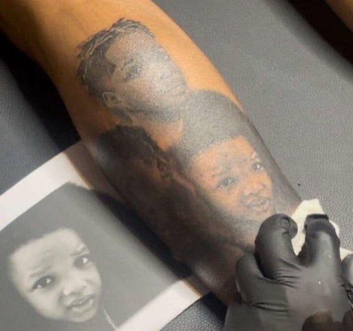Wizkid new tattoos of his kids