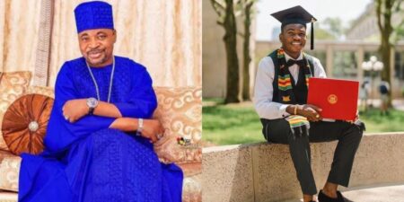MC Oluomo celebrates son as he bags double major