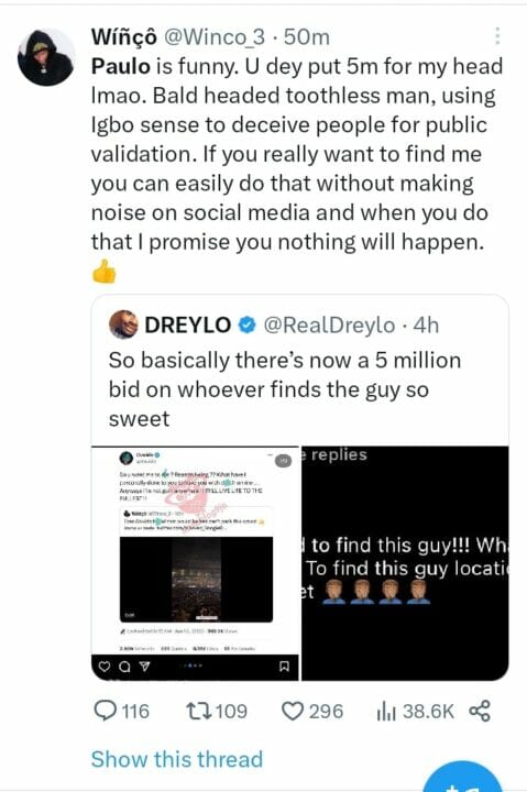 Pauloo Okoye places bid on man who wished Davido death