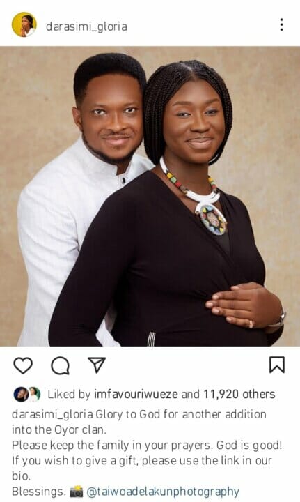 Darasimi Oyor welcomes second child with husband