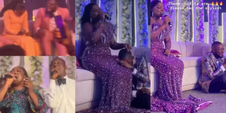 Reactions as Sunmisola Agbebi and Yinka Okeleye turn their wedding into revival