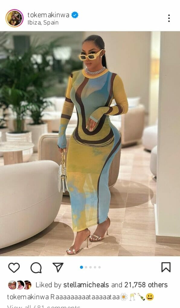 Toke Makinwa flaunts her enviable curves