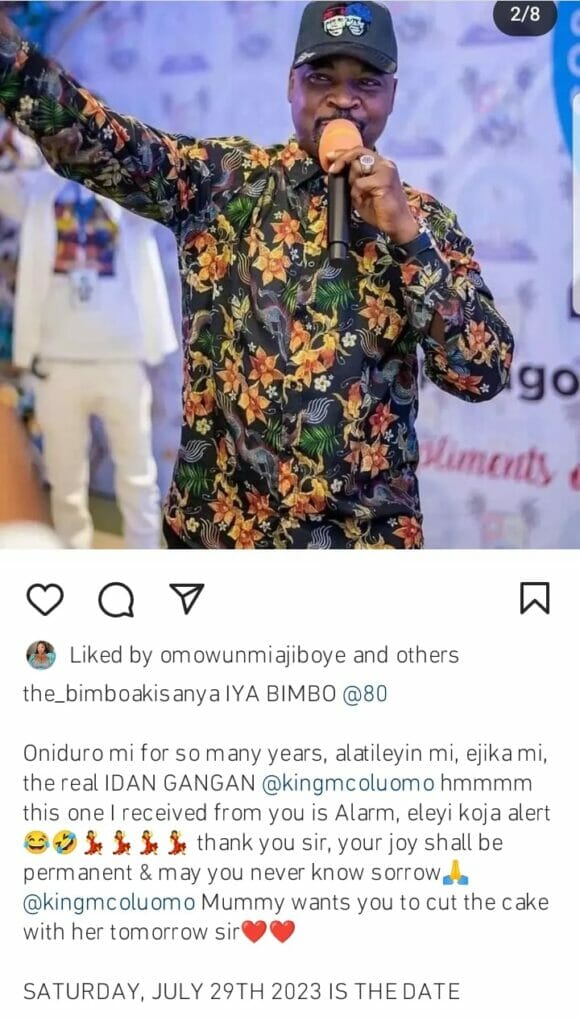 Bimbo Akisanya receives money from MC Oluomo