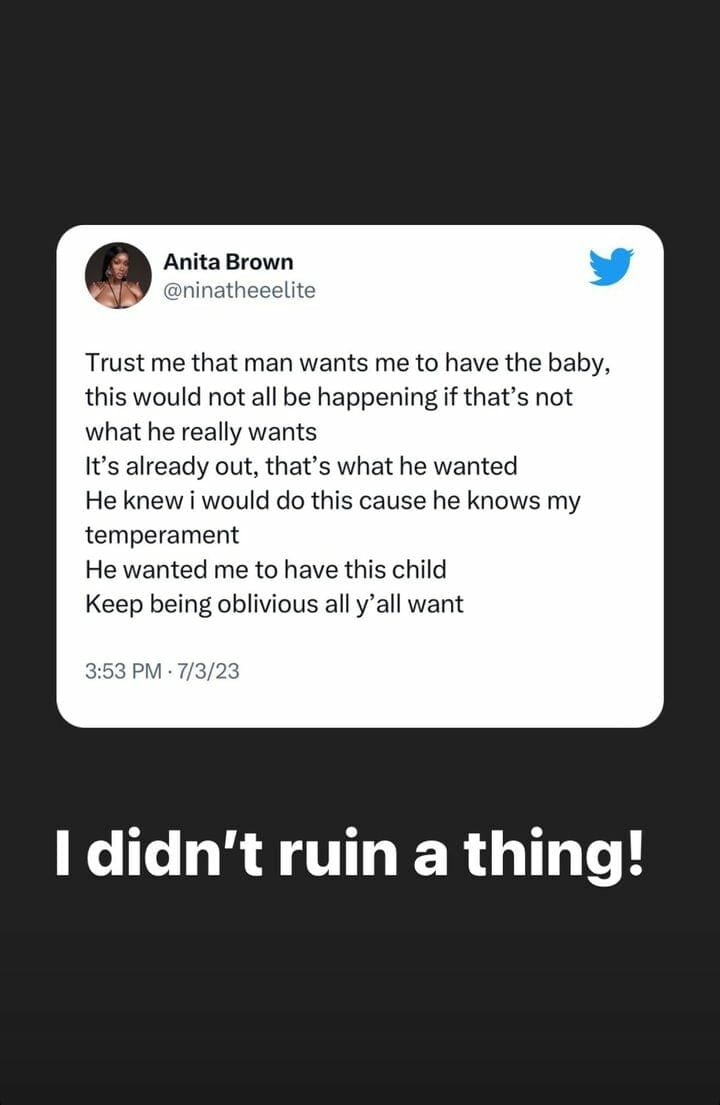 Anita Brown says Davido wants her baby