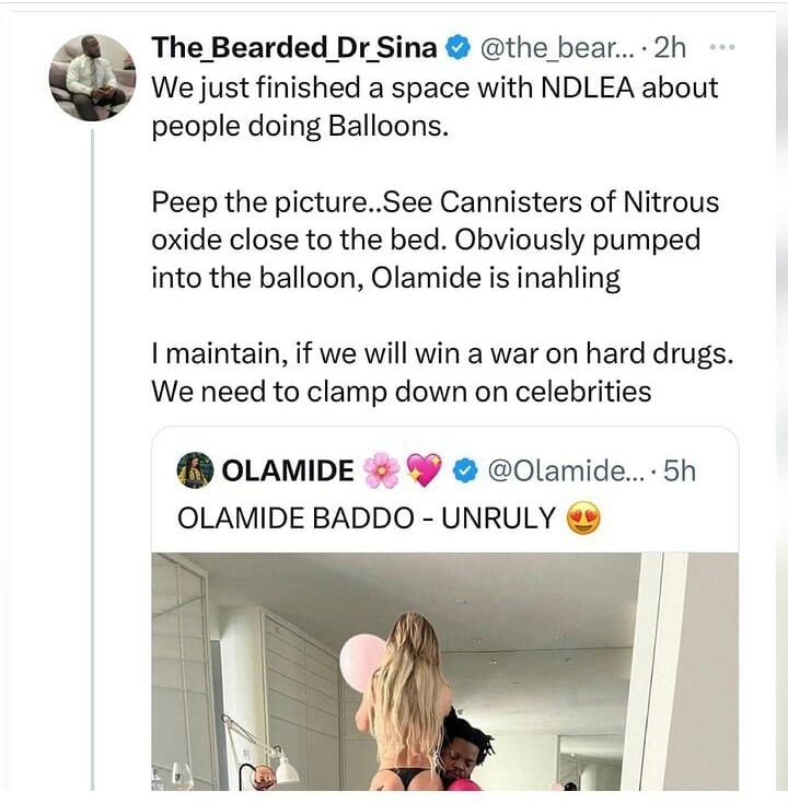 Olamide recent photo queried by doctor