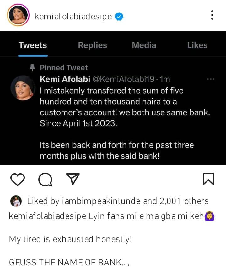 Kemi Afolabi calls.out GT bank