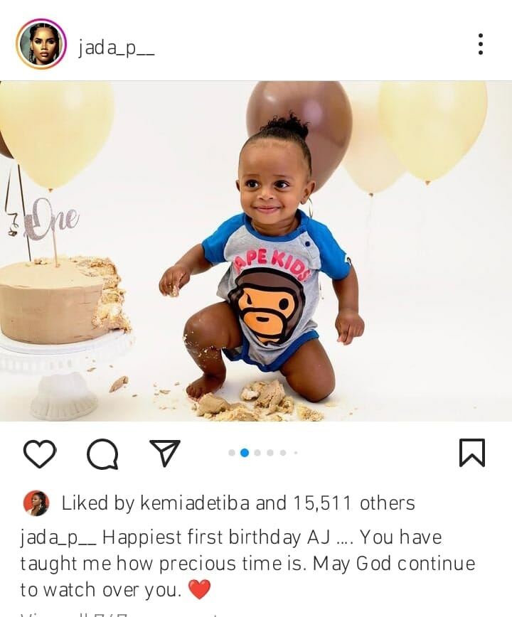 Jada Pollock celebrates son as he turns 1