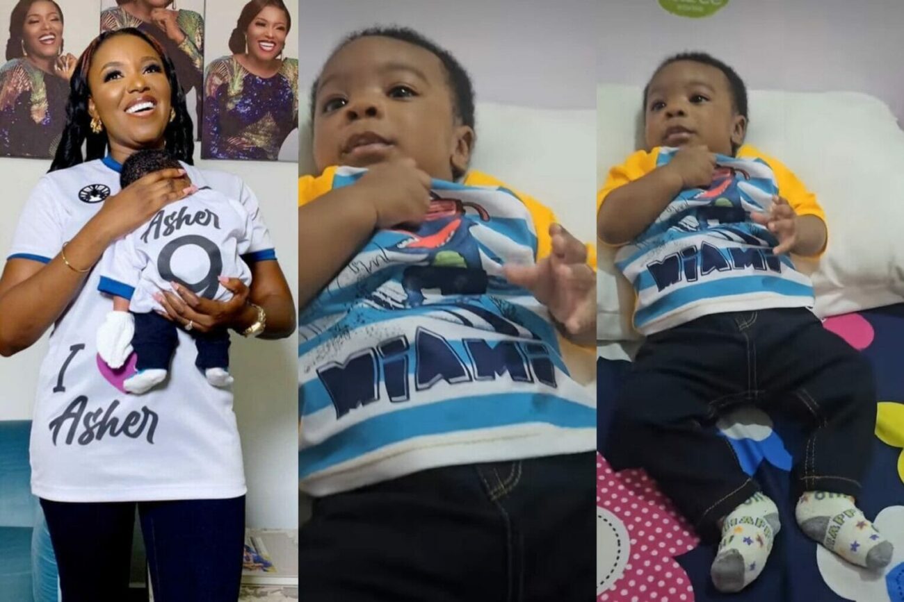 Biola Bayo celebrates son at 3 months