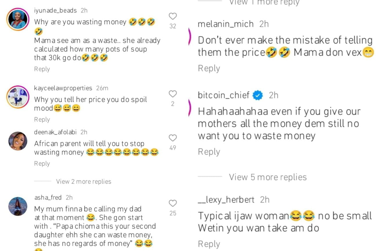 Harrysong's grandmother reacts to the cost of food at a restaurant