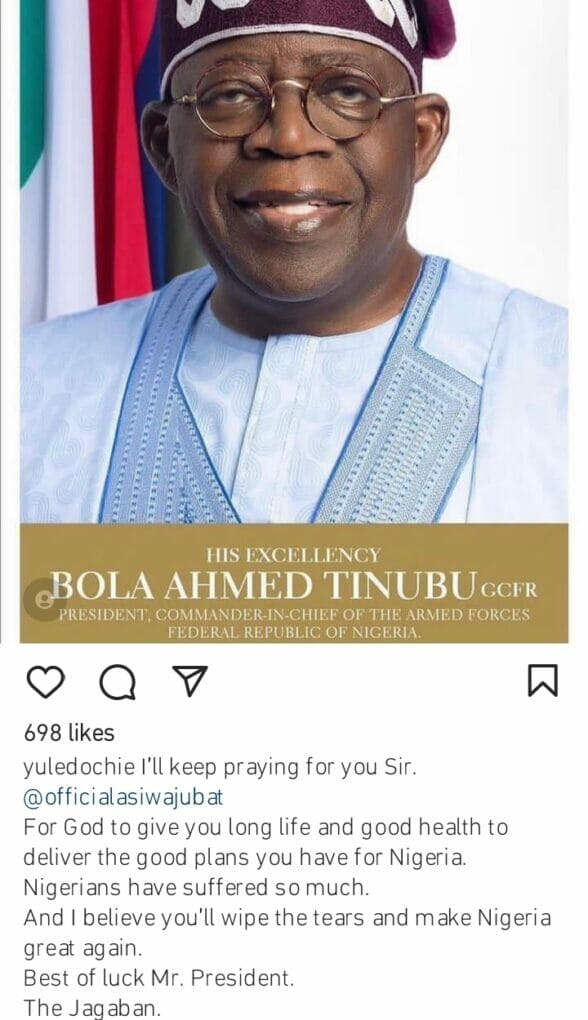 Yul Edochie prays for Bola Ahmed Tinubu