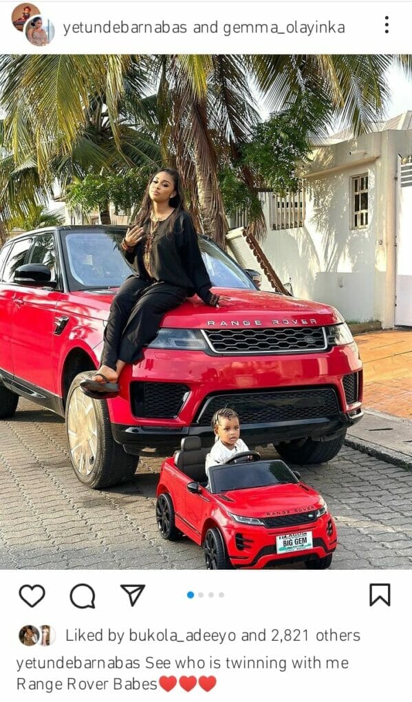 Yetunde Barnabas and daughter Range Rover