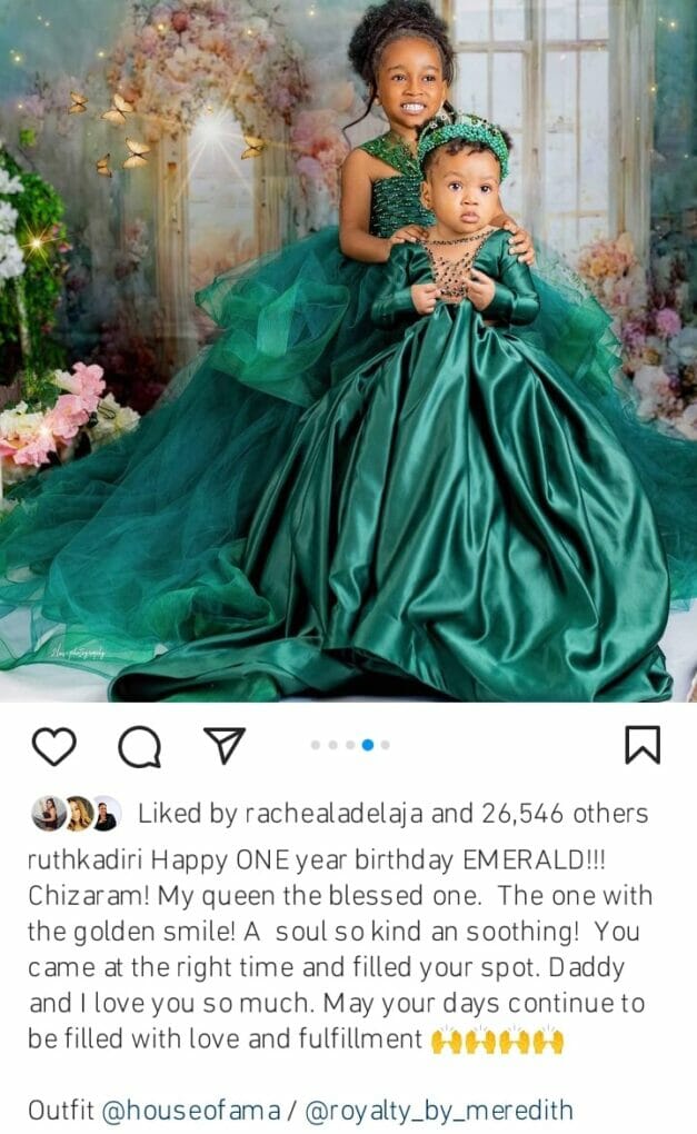 Ruth Kadiri celebrates daughter Emerald first birthday