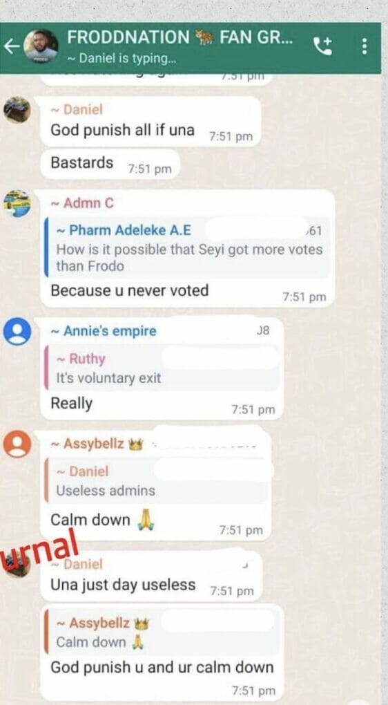 Frodd fans react tearfully after eviction 