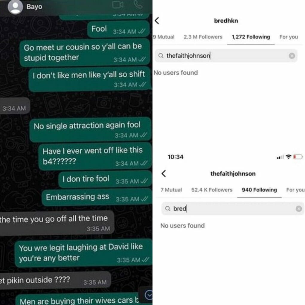 B-Red and Faith Johnson leaked chats