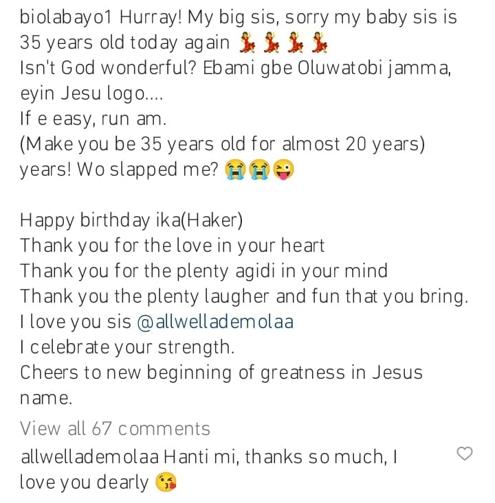 Biola Bayo celebrates Allwell Ademola birthday