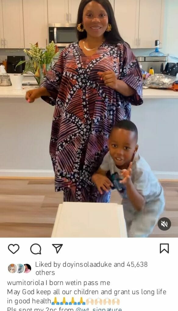 Wumi Toriola laments over her son