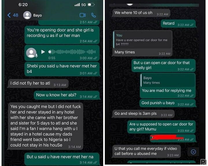 B-Red and Faith Johnson leaked chats