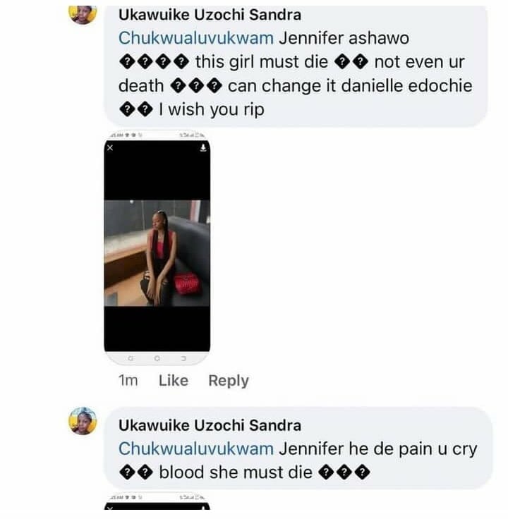 Danielle Edochie receives death prayers from lady