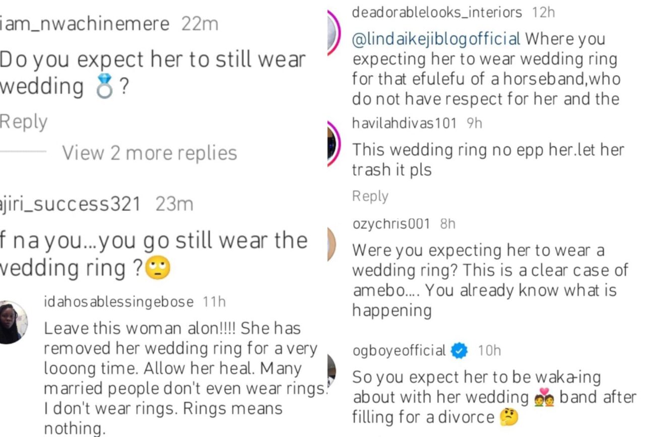 Reactions as May Edochie steps out without her wedding rings