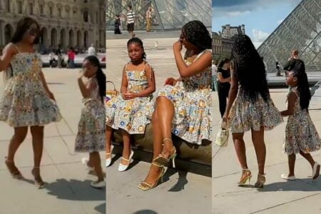 Sophia Momodu and daughter twin in Paris
