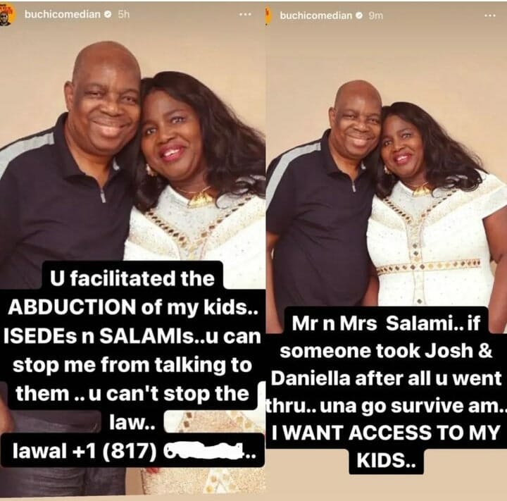 Buchi accuses wife's parents of abducting his kids
