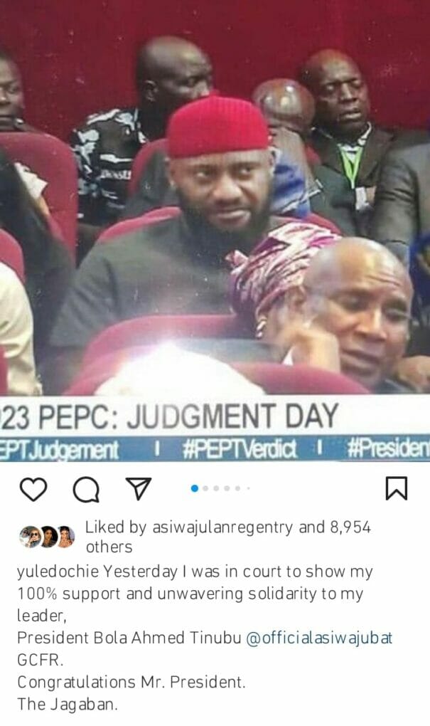 Yul Edochie reveals why he was at Presidential election tribunal