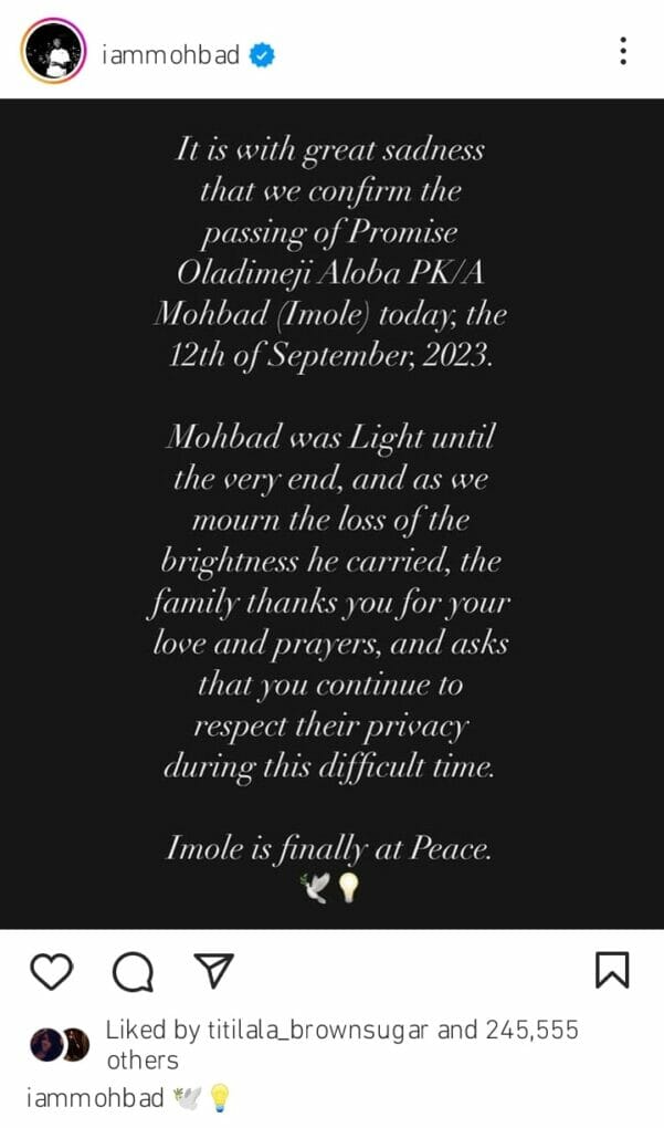 Mohbad family speaks out on his death