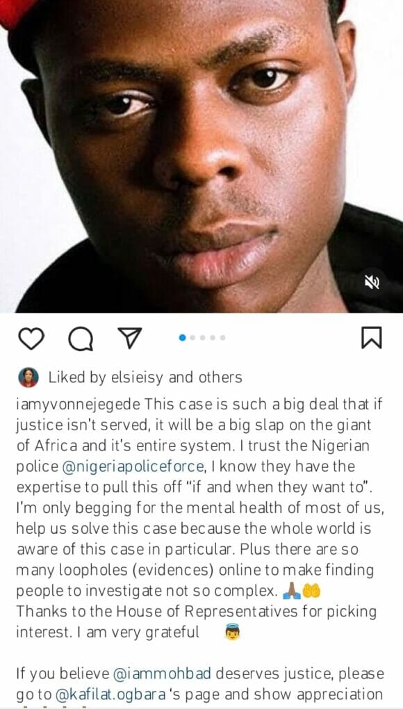 Yvonne Jegede appeals to Nigerian police