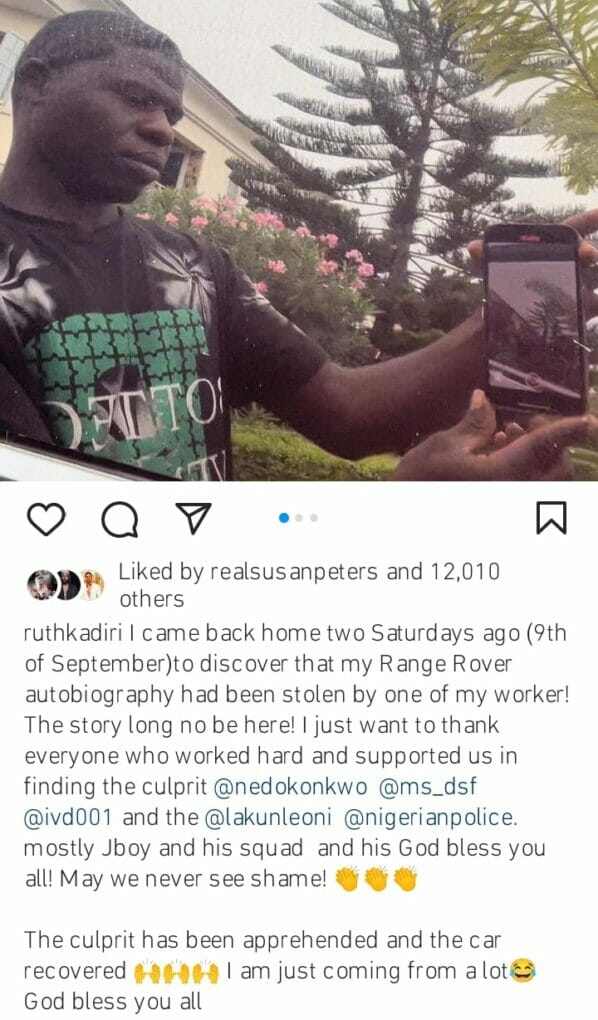 Ruth Kadiri recovers Range Rover autobiography