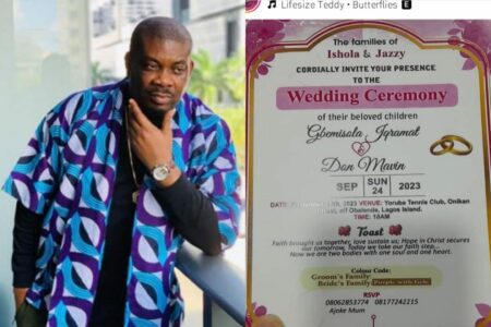 Don Jazzy wedding invitation