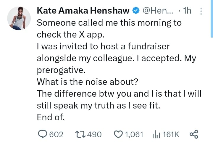 Kate Henshaw speaks on hosting a fundraiser for APC
