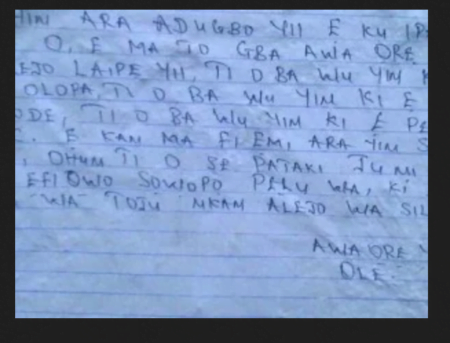 Robbers write Ogun state residents